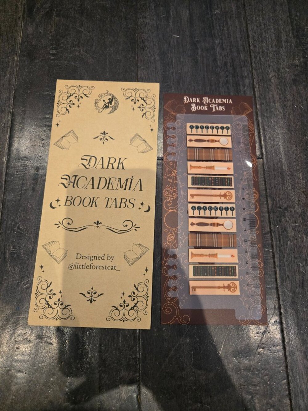 FairyLoot Dark Academia Book Tabs | Brown/Tan
